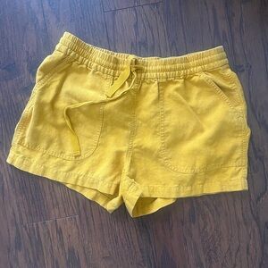 J.Crew Mustard Yellow Linen Blend Shorts Size Small